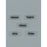 Textschablone 5 mm, Einzeltext "sitzend"